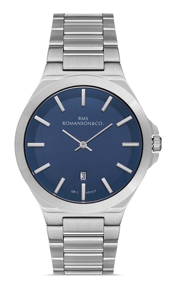 Romanson GR.1.AG1417.05 Takvimli 41 mm Çelik Kordon Analog Erkek Kol Saati