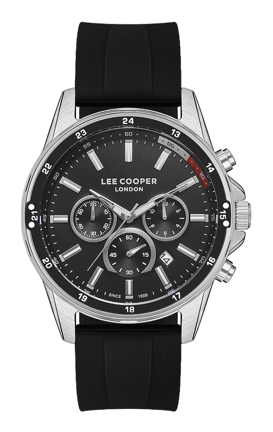 Lee Cooper LC07605.351 Takvimli 44 mm Siyah Plastik Kordon Analog Erkek Kol Saati