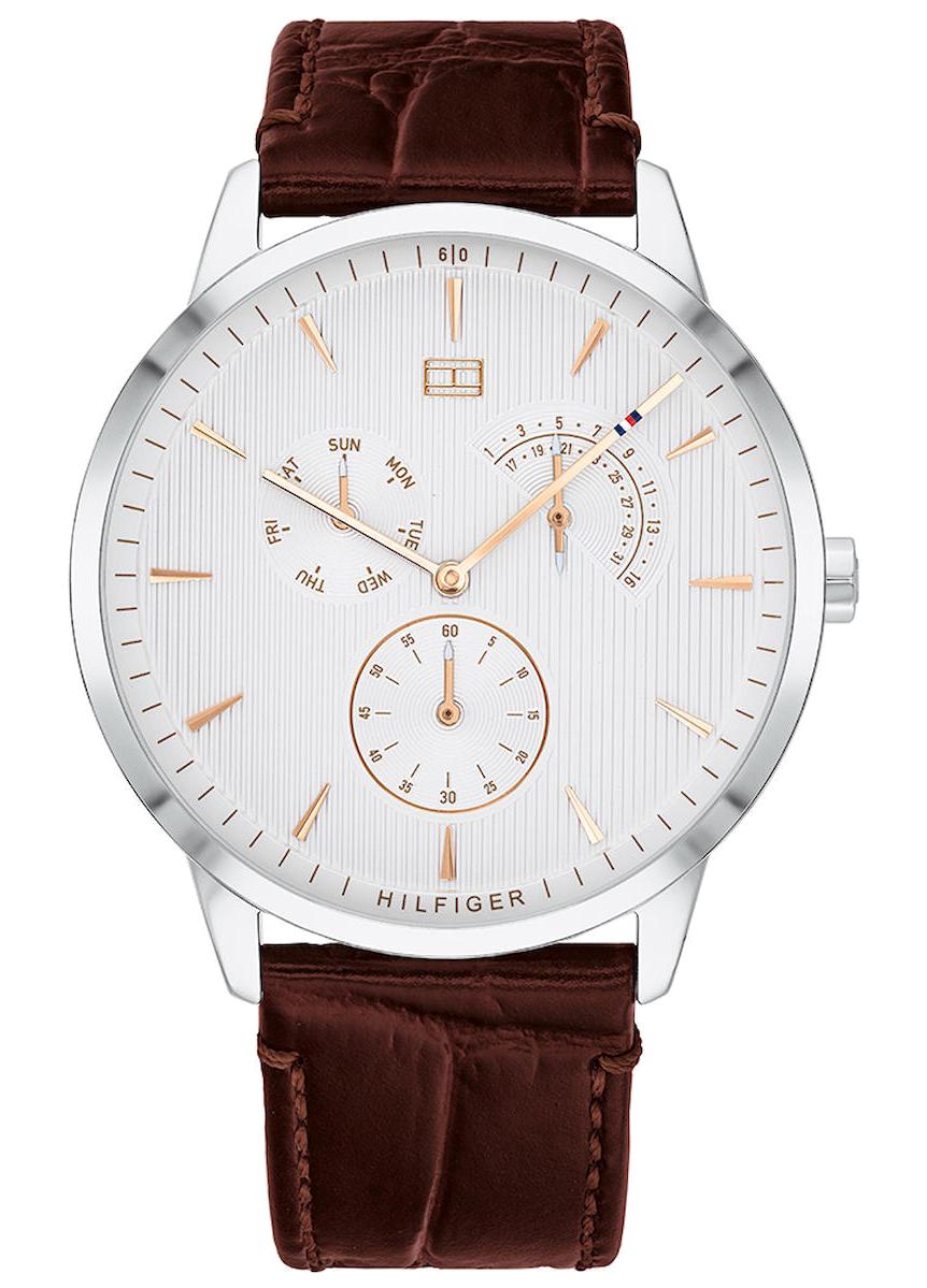 Tommy Hilfiger TH1710389 Takvimli 44 mm Kahverengi Deri Kordon Analog Erkek Kol Saati