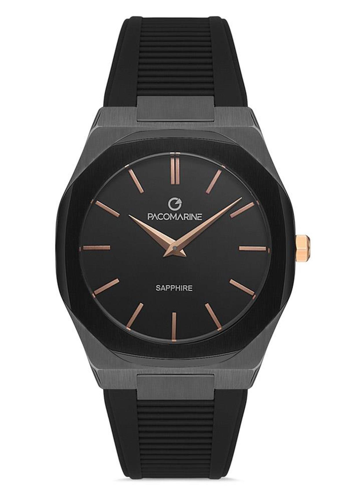 Pacomarine PM.22021.02 40 mm Siyah Plastik Kordon Analog Erkek Kol Saati