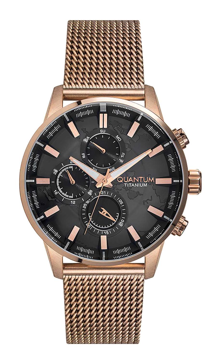 Quantum TTG919.460 Takvimli 45 mm Bakır Çelik Kordon Analog Erkek Kol Saati