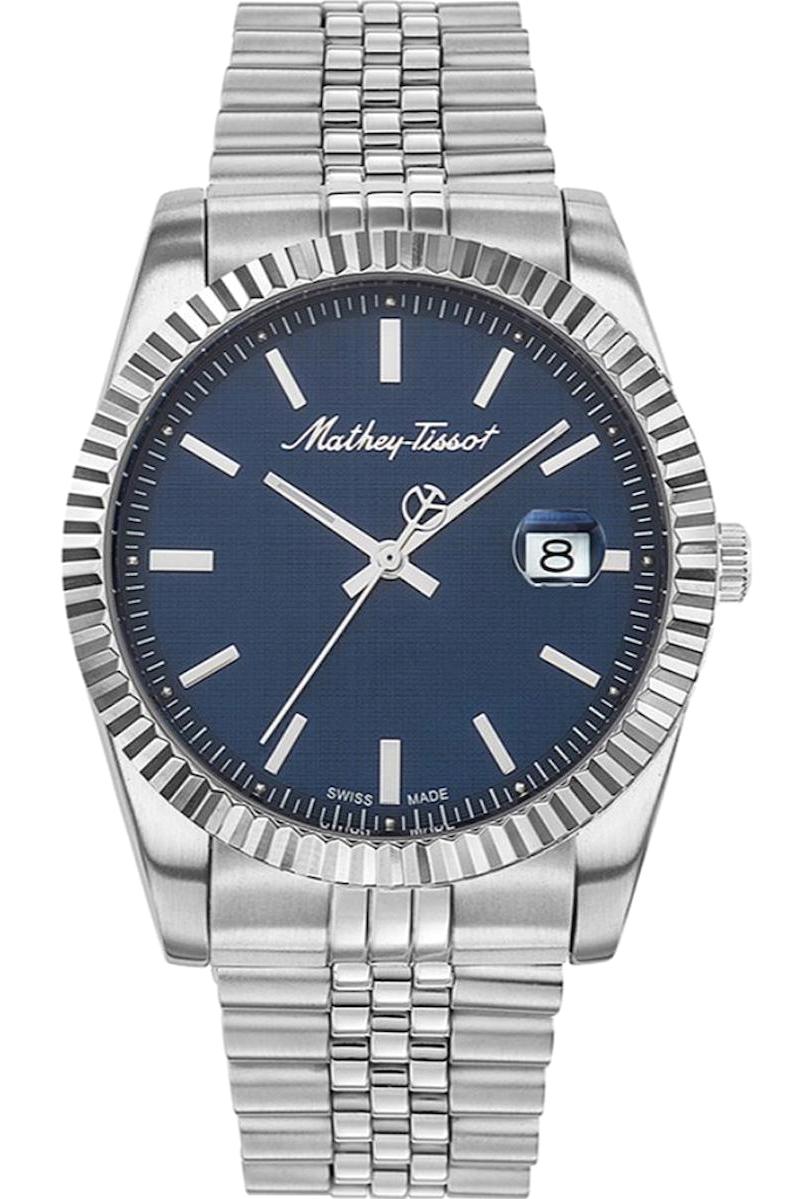 Mathey-Tissot H810ABU Takvimli 42 mm Çelik Kordon Analog Kol Saati