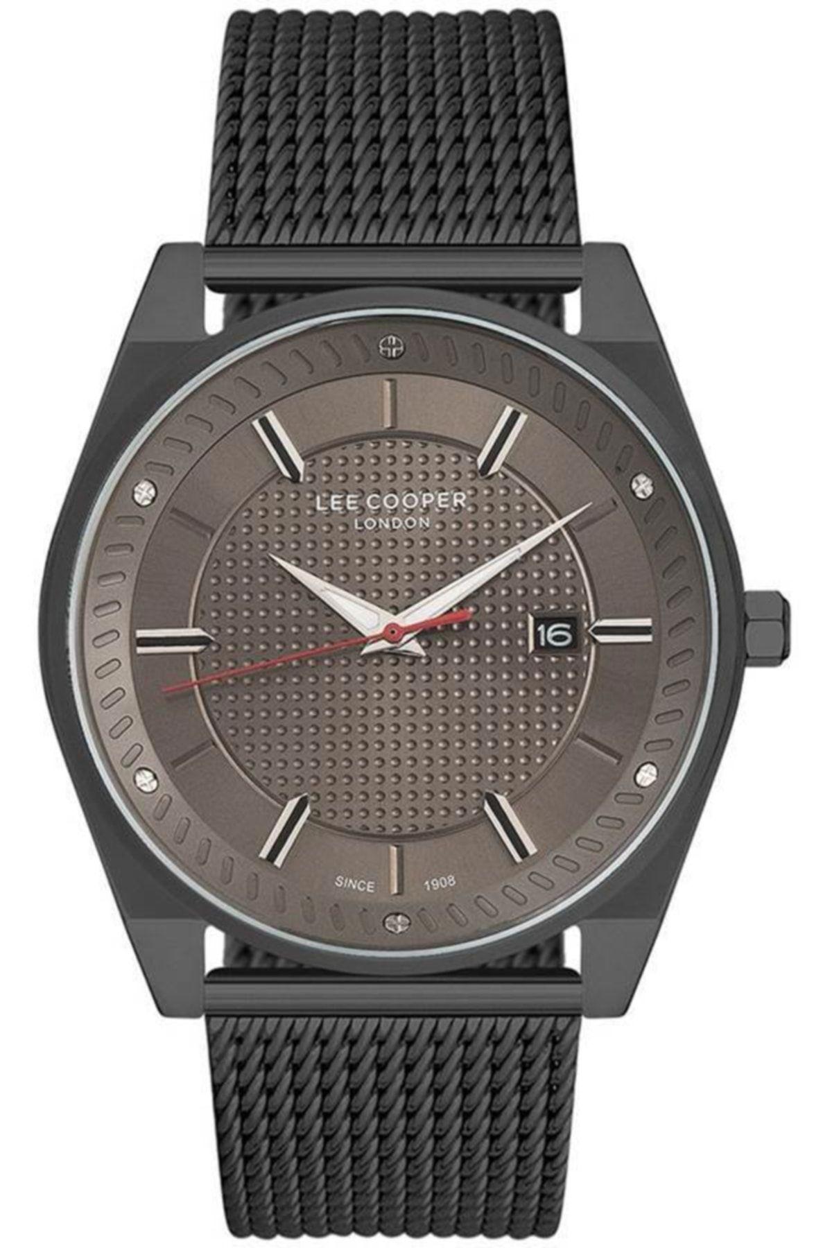 Lee Cooper LC07175.060 Takvimli 45 mm Siyah Çelik Kordon Analog Erkek Kol Saati