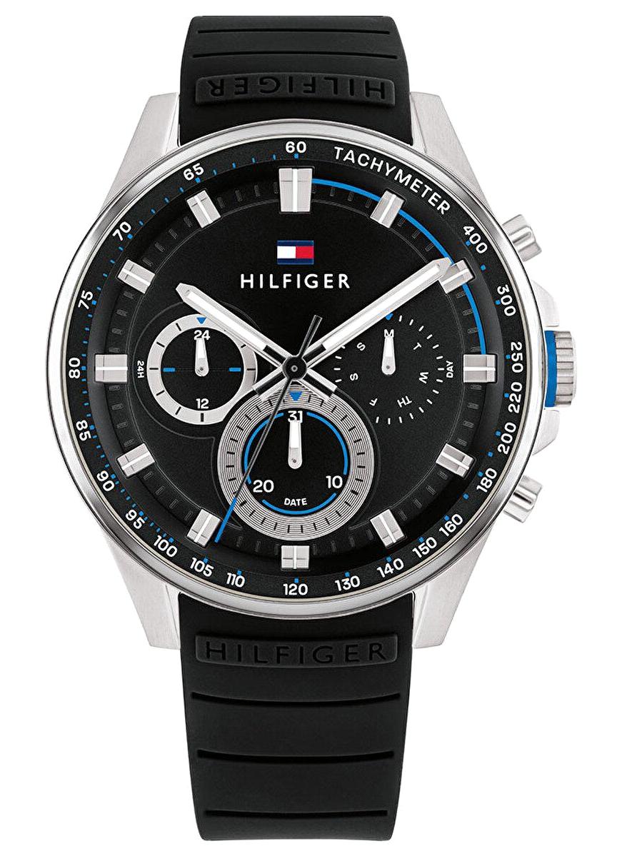 Tommy Hilfiger TH1791971 Pusulalı 44 mm Siyah Silikon Kordon Analog Erkek Kol Saati