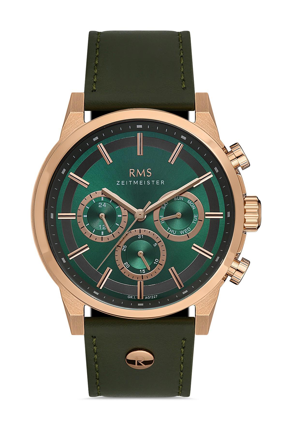 Romanson RMS.1.AG1227.15 Takvimli 42 mm Yeşil Deri Kordon Analog Erkek Kol Saati
