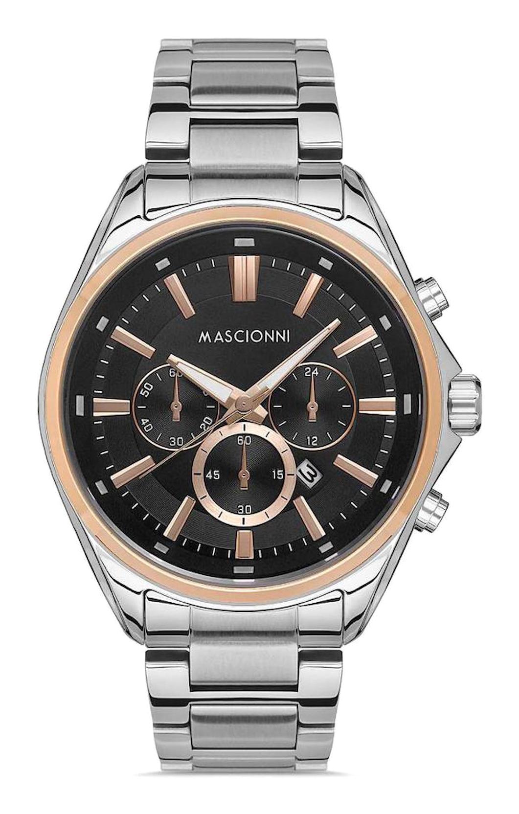 Mascionni M.1.2150.04 Takvimli 45 mm Metal Kordon Analog Erkek Kol Saati