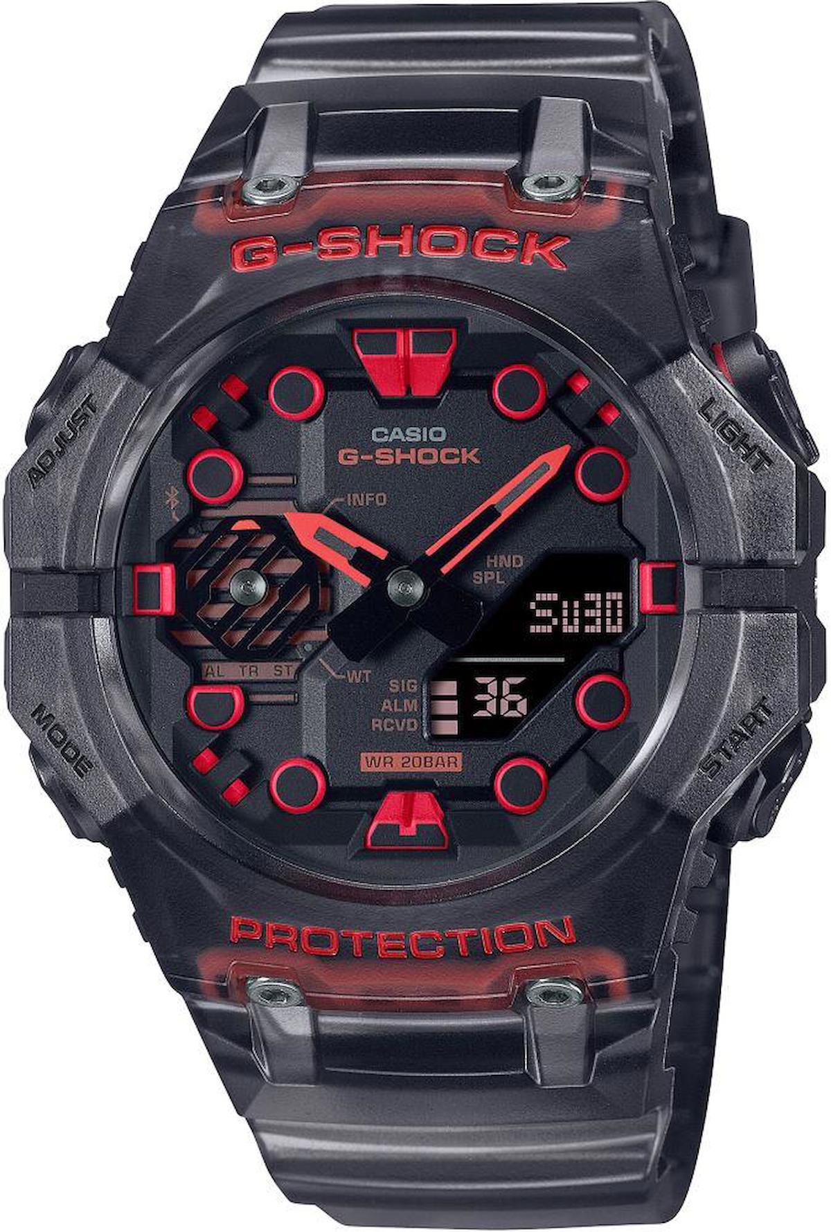 Casio GA-B001G-1ADR Takvimli 46 mm Siyah Silikon Kordon Analog Kol Saati