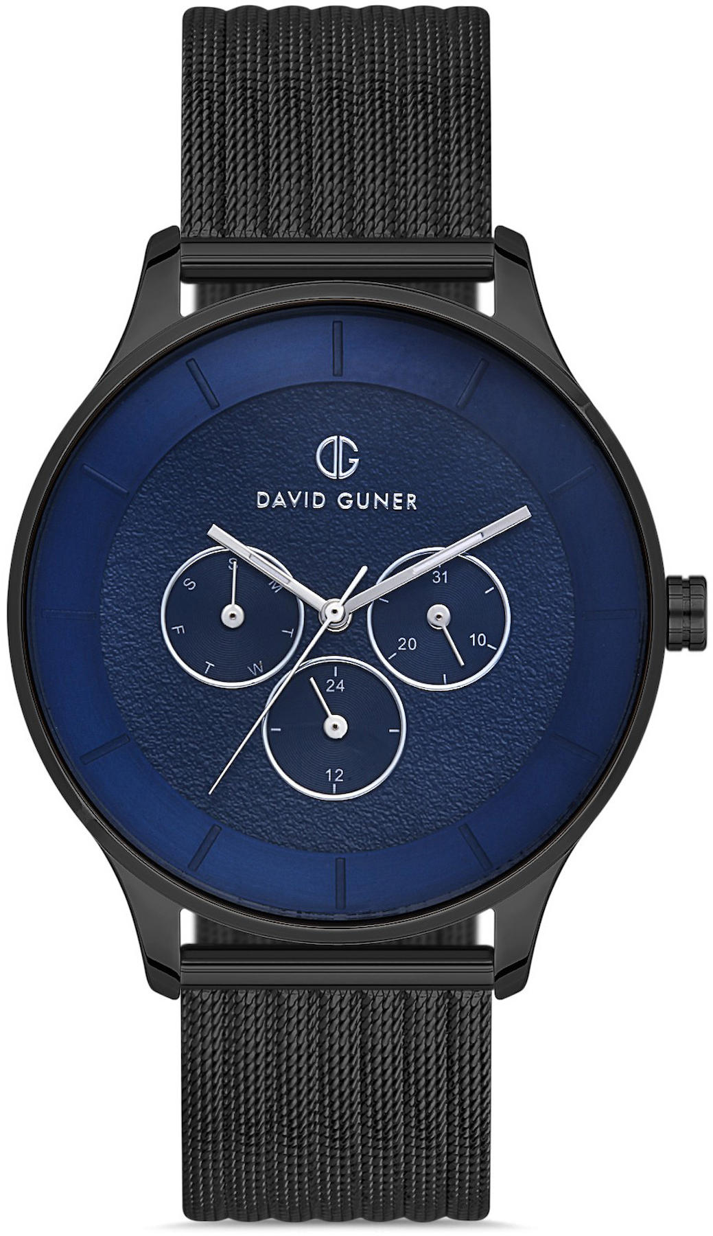 David Guner DG-8246GC-V3 Takvimli 42 mm Siyah Metal Kordon Analog Kol Saati