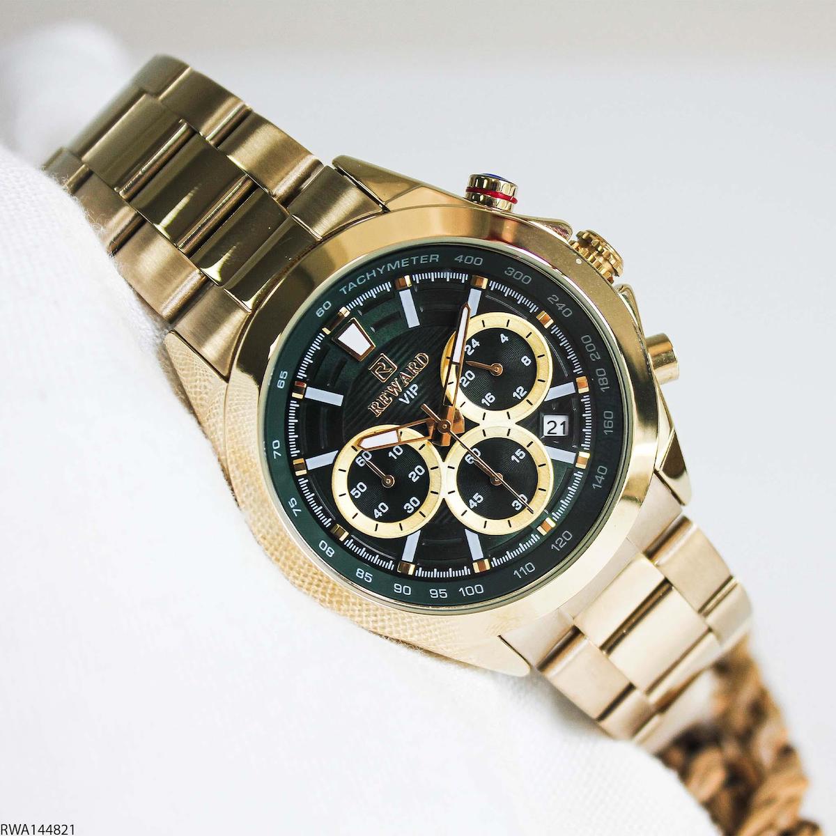 Reward RWA144821 Takvimli 42 mm Altın Çelik Kordon Analog Erkek Kol Saati
