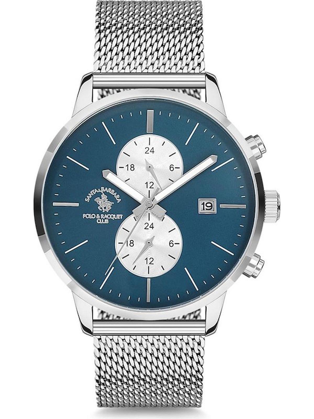 Santa Barbara Polo & Racquet Club SB.5.1124.1 Takvimli Metal Kordon Analog Erkek Kol Saati
