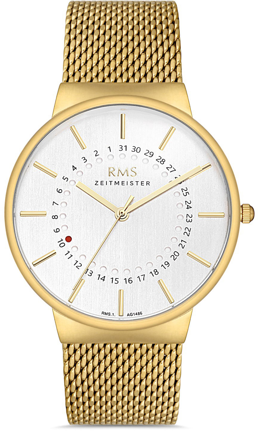Romanson RMS.1.AG1486.07 Takvimli Altın Çelik Kordon Analog Kol Saati