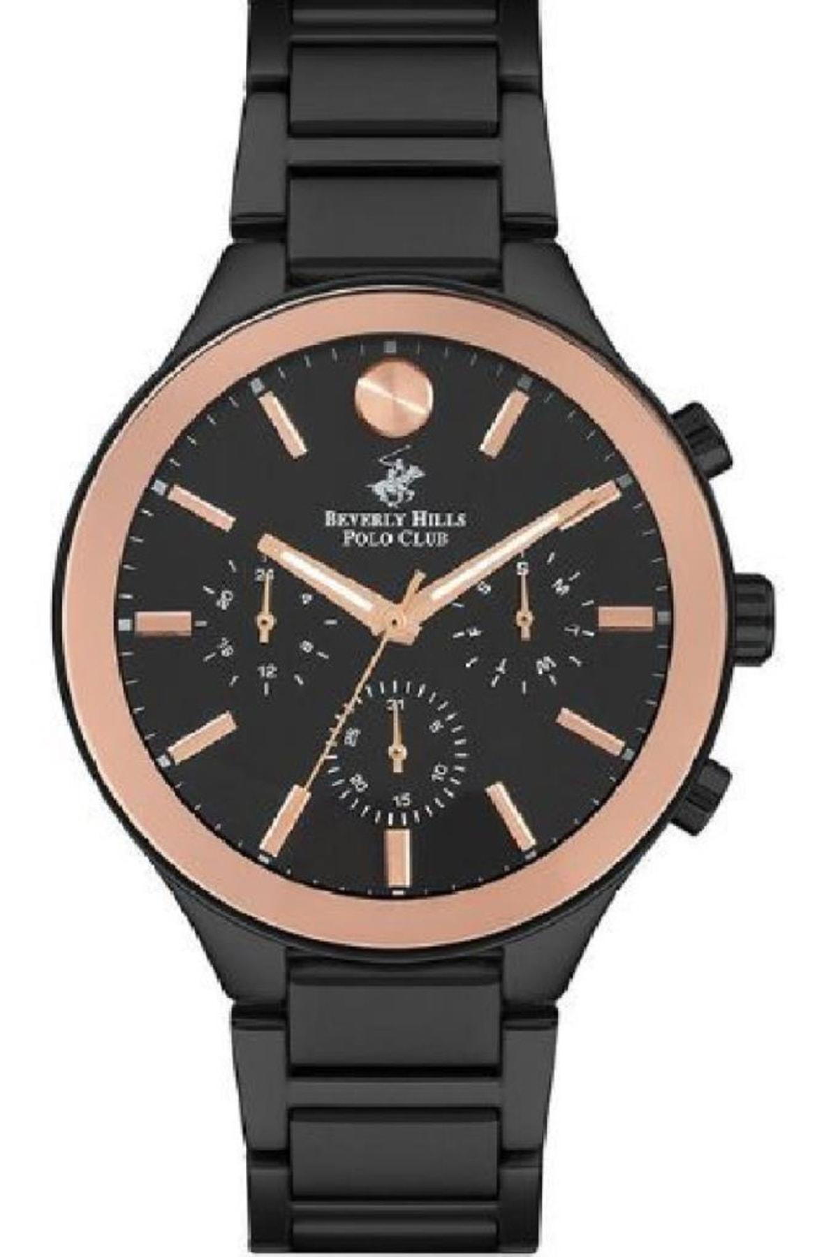 Beverly Hills Polo Club BP3234x850 Takvimli 44 mm Siyah Çelik Kordon Analog Erkek Kol Saati