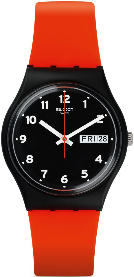 Swatch GB754 Takvimli 44 mm Kırmızı Silikon Kordon Analog Kol Saati