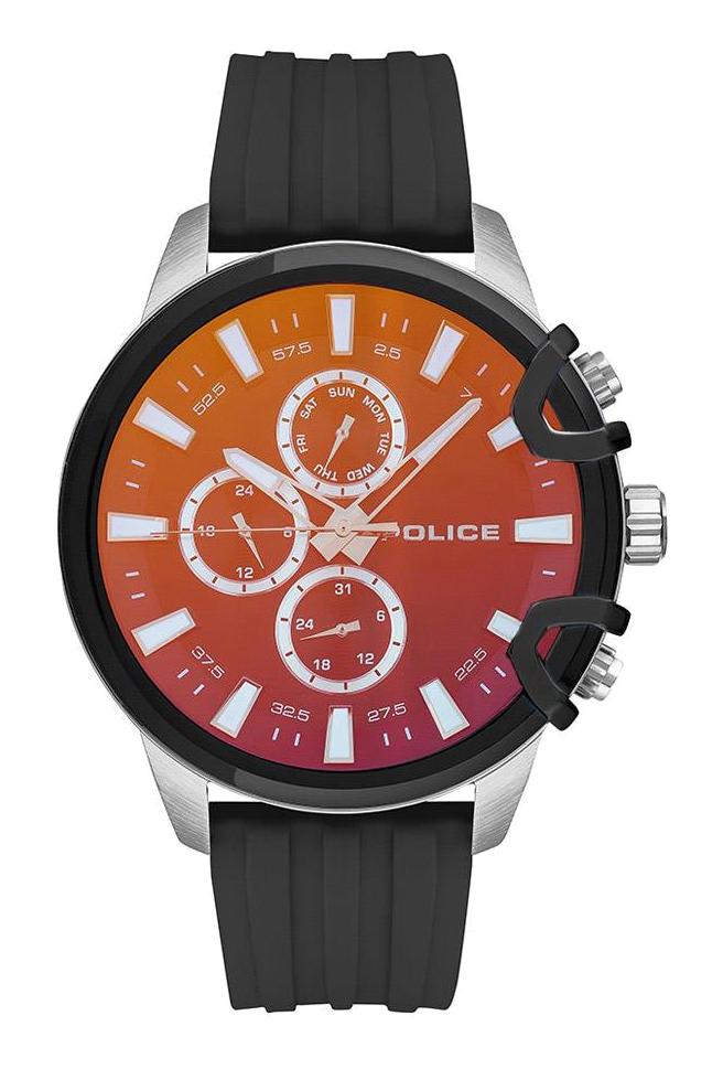 Police PEWJQ2130444 Takvimli 46-50 mm Siyah Silikon Kordon Analog Erkek Kol Saati