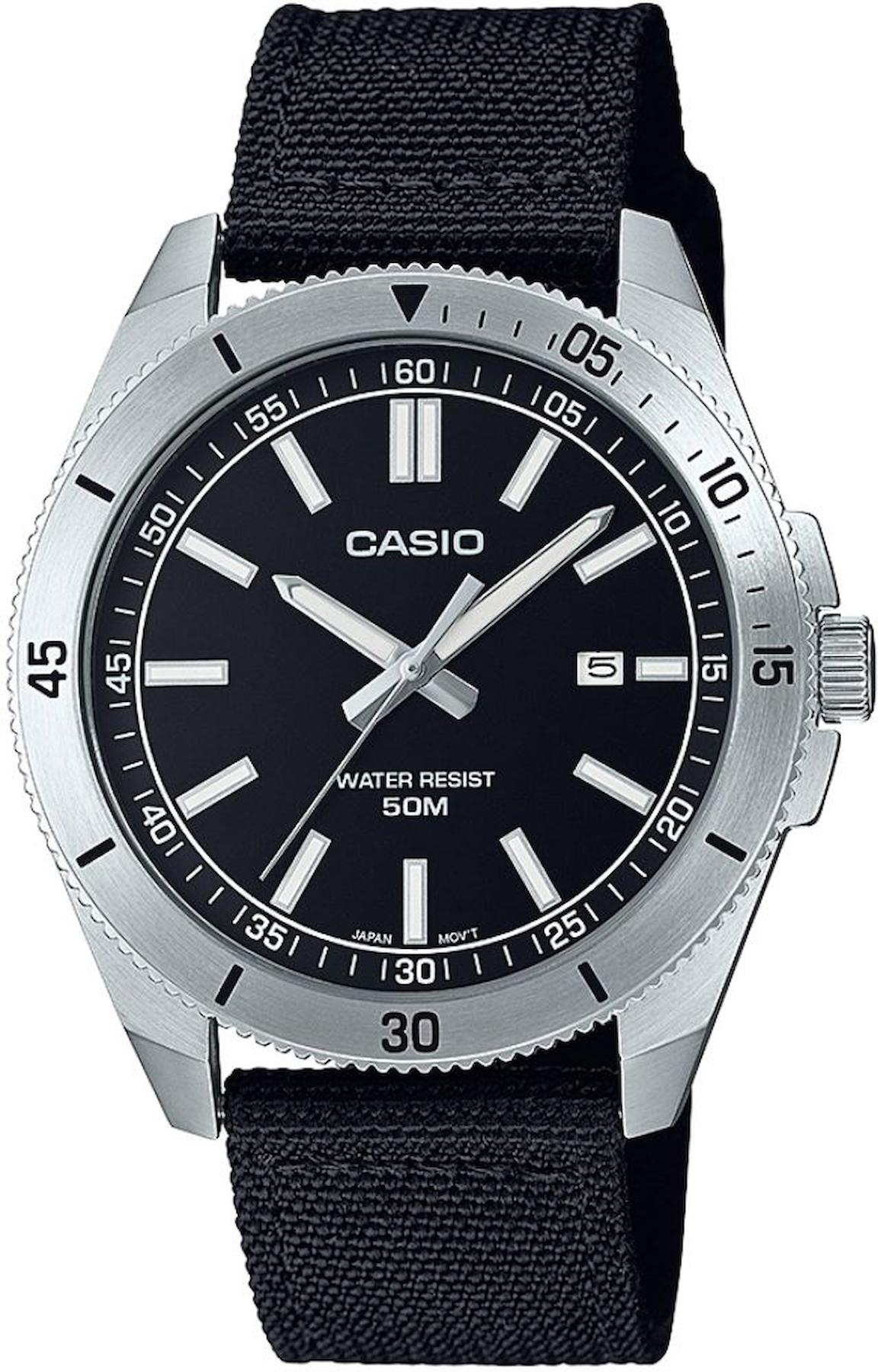 Casio MTP-B155C-1EVDF Takvimli 41 mm Siyah Kumaş Kordon Analog Erkek Kol Saati