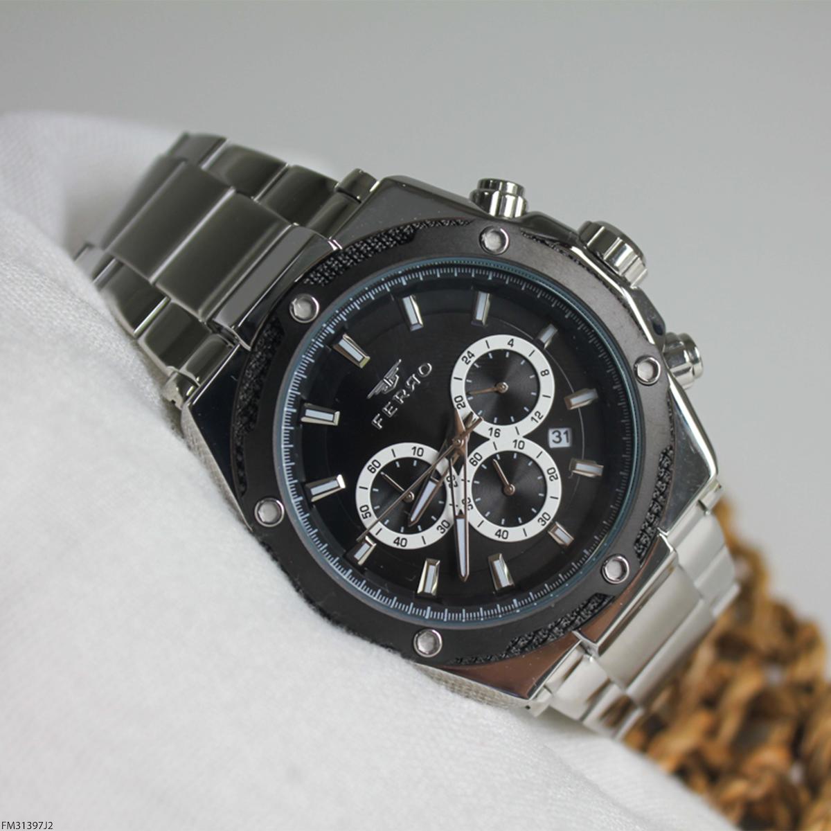 Ferro FM31397J2 Takvimli 48 mm Çelik Kordon Analog Erkek Kol Saati
