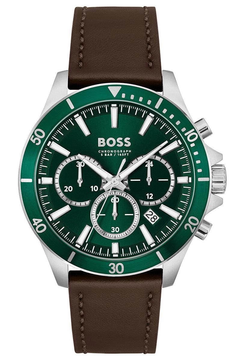 Boss Watches HB1514098 Takvimli 45 mm Kahverengi Deri Kordon Analog Erkek Kol Saati