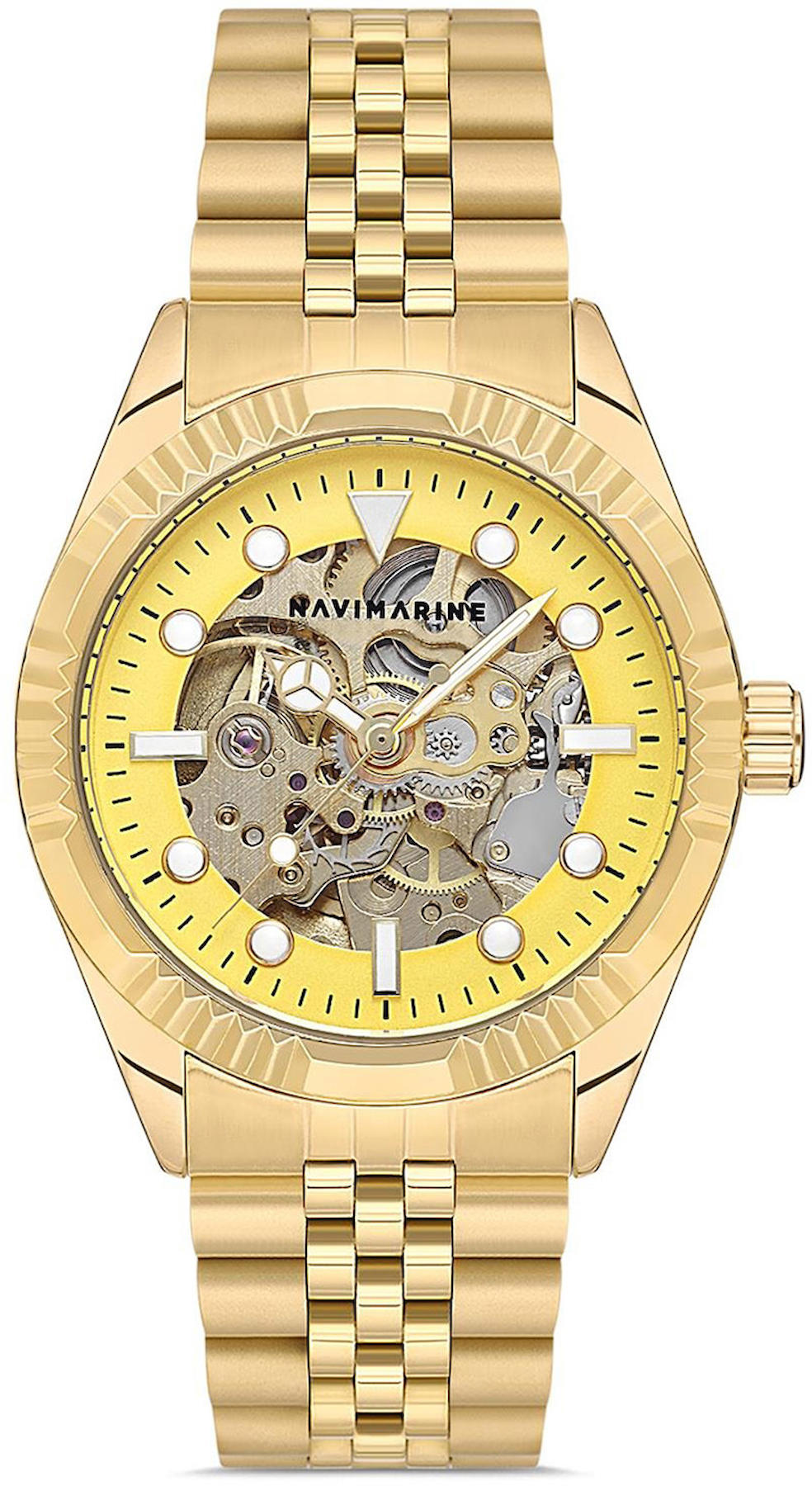 Navimarine NVM2003-05 41 mm Altın Çelik Kordon Analog Kol Saati