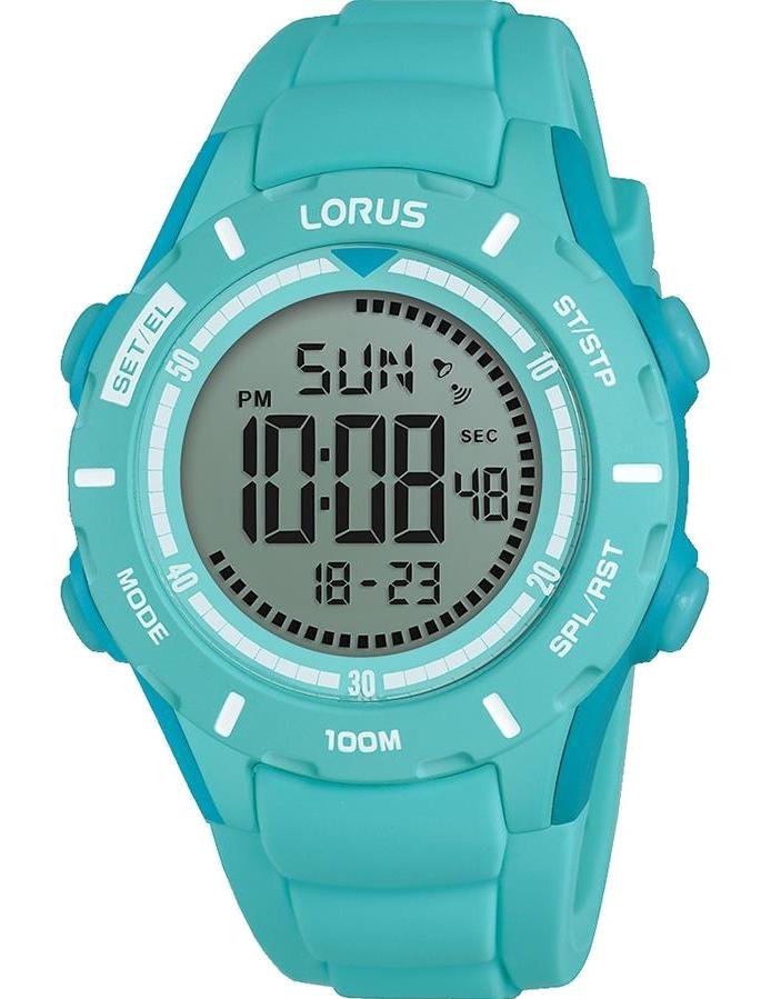 Lorus R2375MX9 Takvimli Mavi Silikon Kordon Dijital Erkek Kol Saati