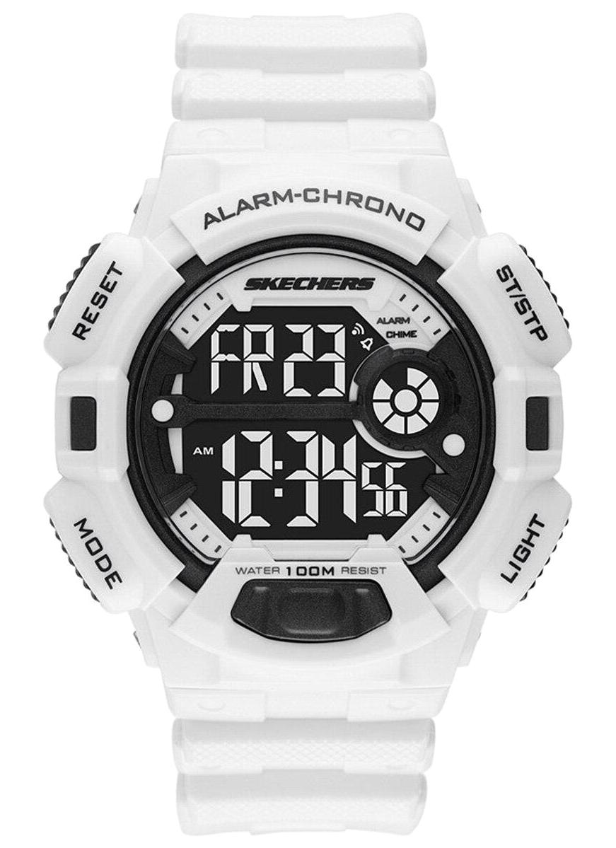 Skechers SR1136 Takvimli 50 mm Beyaz Plastik Kordon Analog Erkek Kol Saati