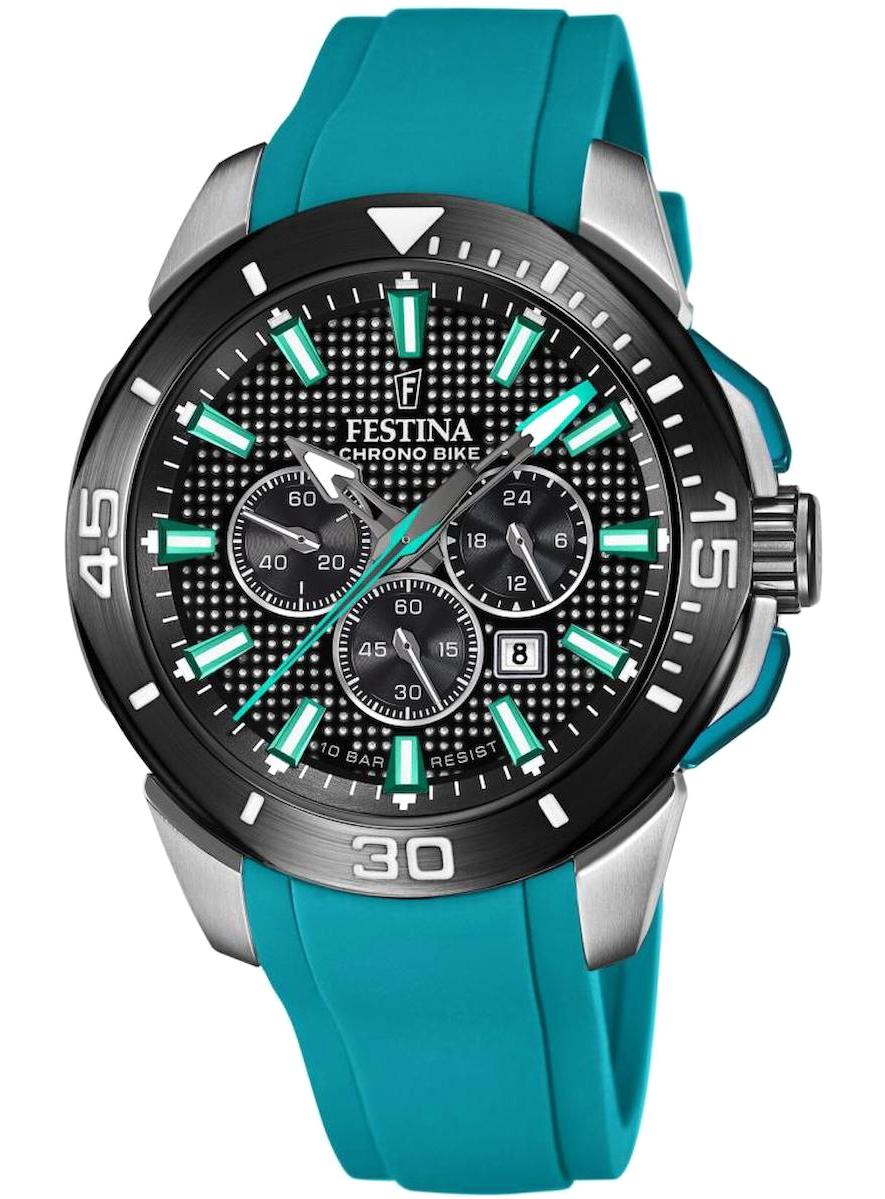 Festina F20642/3 Takvimli 48 mm Mavi Silikon Kordon Analog Erkek Kol Saati