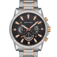 Northwest NW-2101-B Takvimli 45 mm Gri-Rose Gold Çelik Kordon Analog Erkek Kol Saati