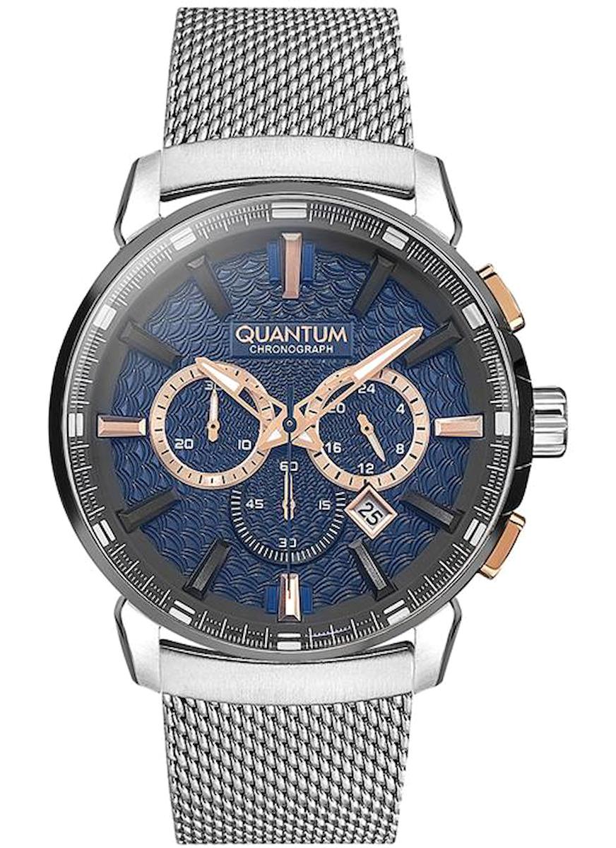 Quantum PWG940.390 Takvimli 45 mm Gri Hasır Kordon Analog Erkek Kol Saati
