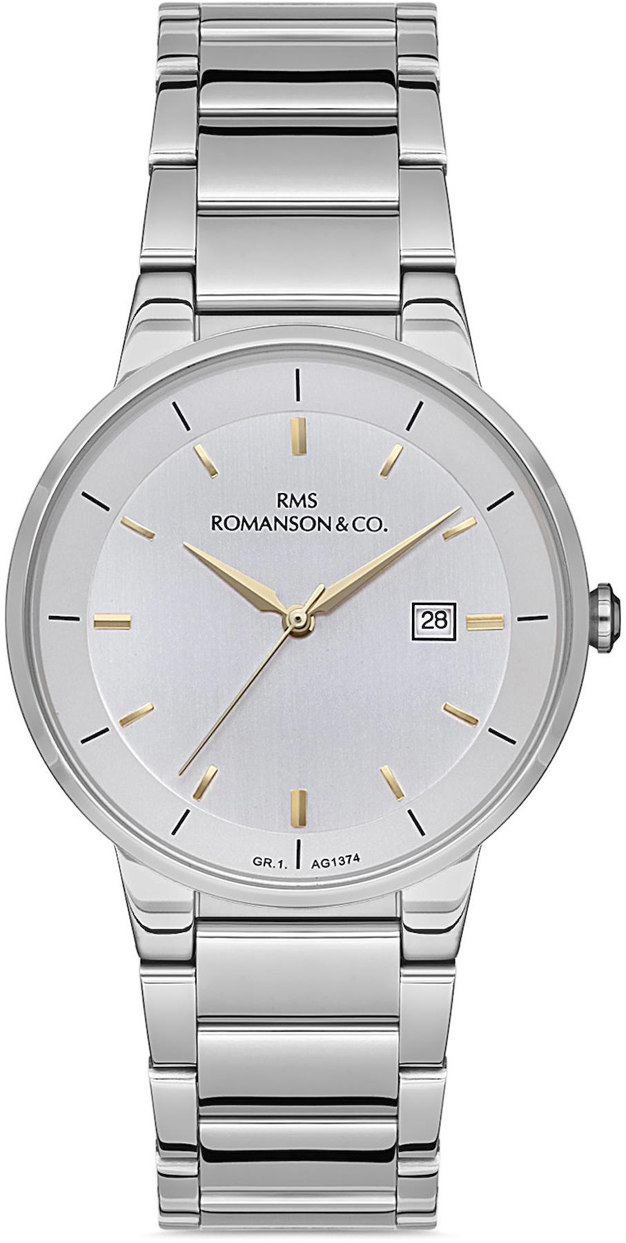 Romanson GR.1.AG1374.02 Takvimli 41 mm Çelik Kordon Analog Kol Saati