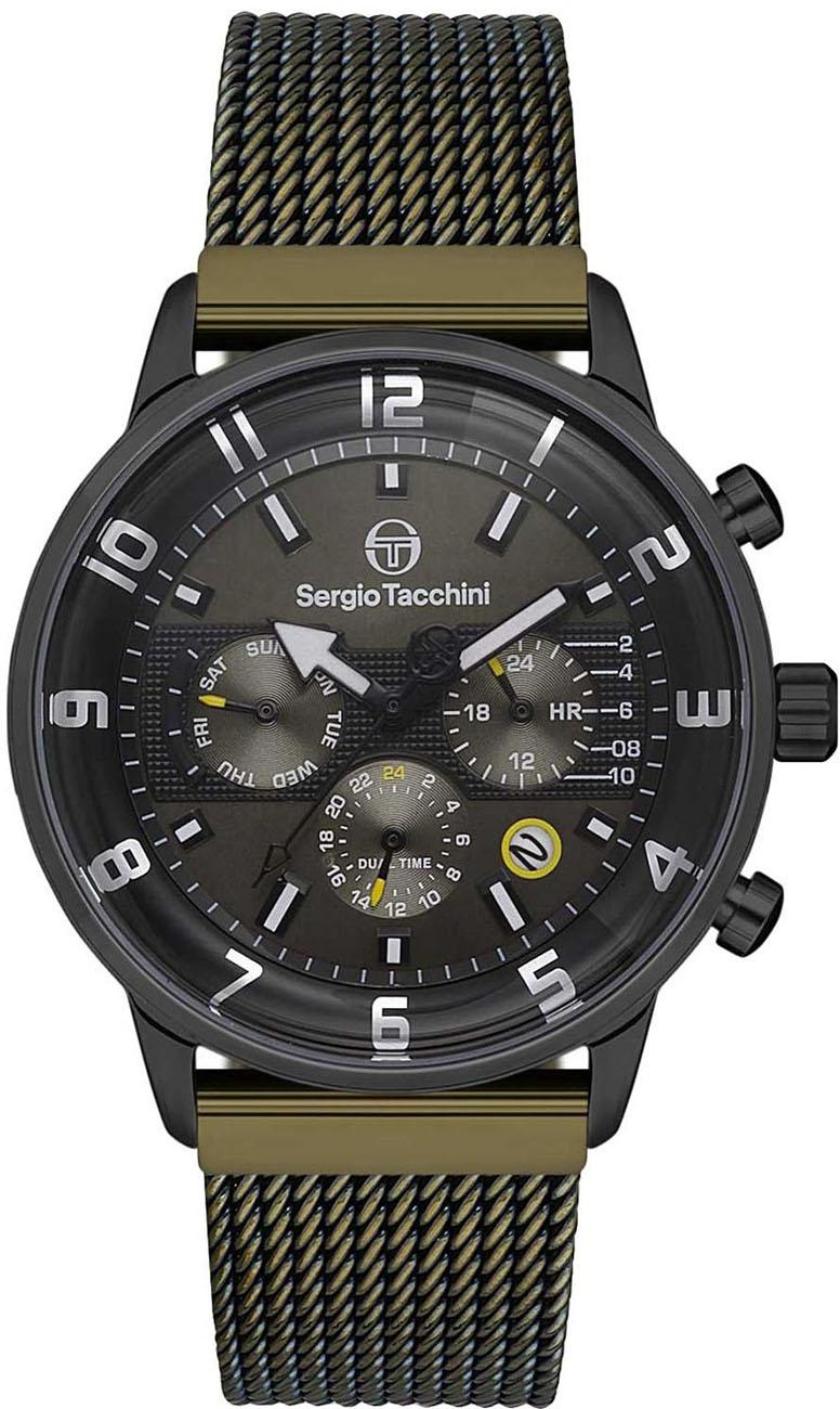 Sergio Tacchini ST.1.10188.3 Takvimli 42 mm Yeşil Çelik Kordon Analog Kol Saati