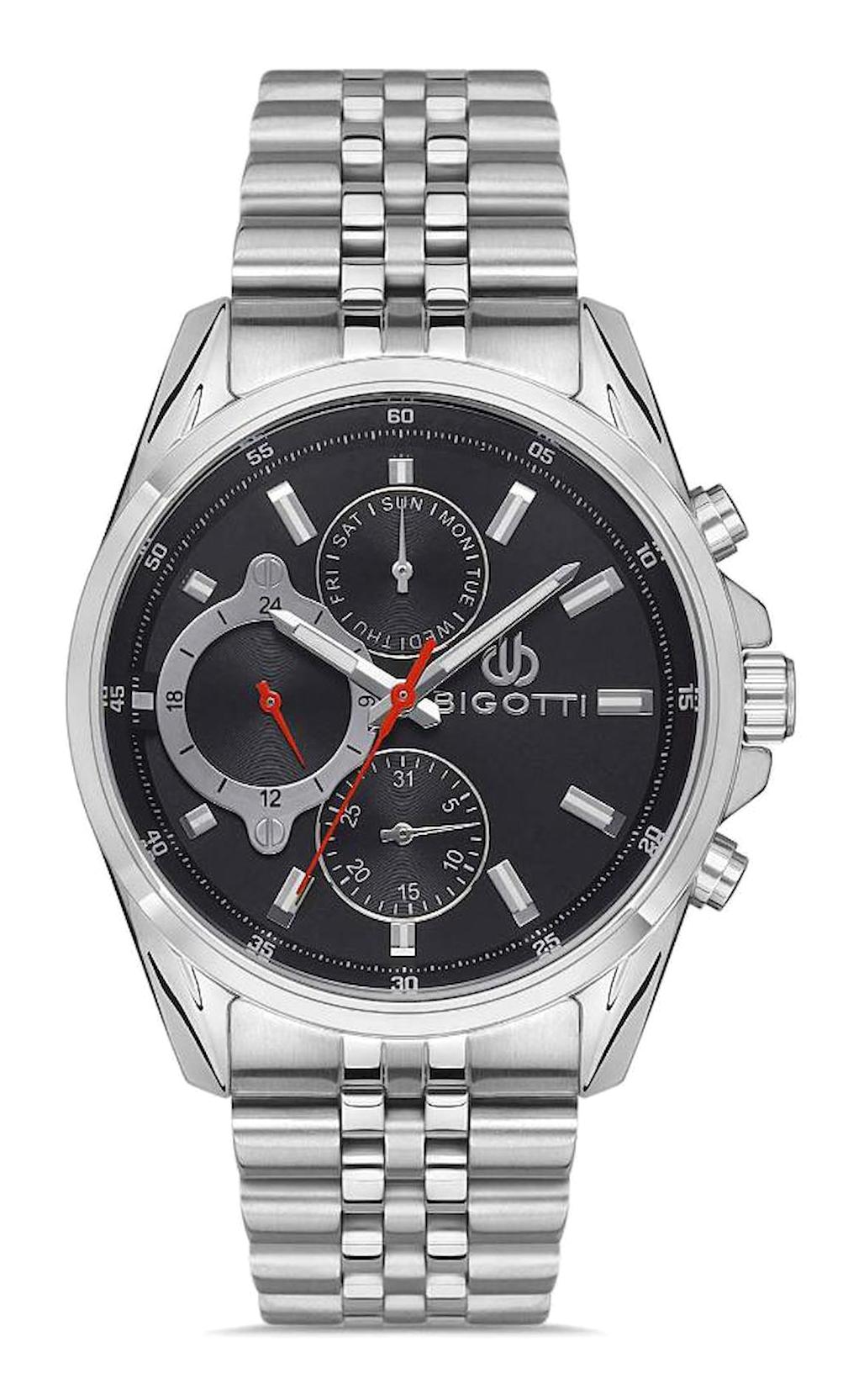 Bigotti BG.1.10382.1 Takvimli 43 mm Çelik Kordon Analog Erkek Kol Saati
