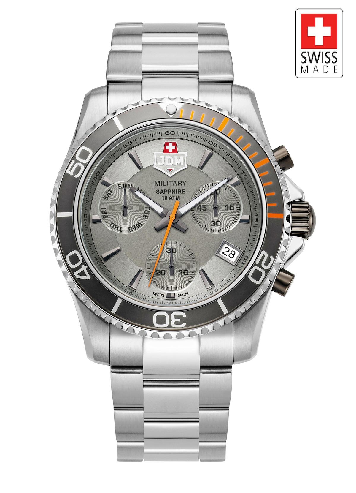 Jdm Military Sapphire JDM-WG019-03 Pusulalı Takvimli 43 mm Çelik Kordon Analog Erkek Kol Saati