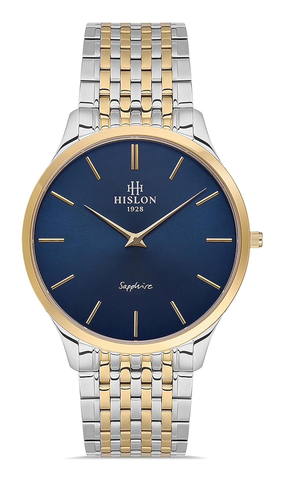 Hislon CL135T-11SG 40 mm Altın-Çelik Kordon Analog Erkek Kol Saati