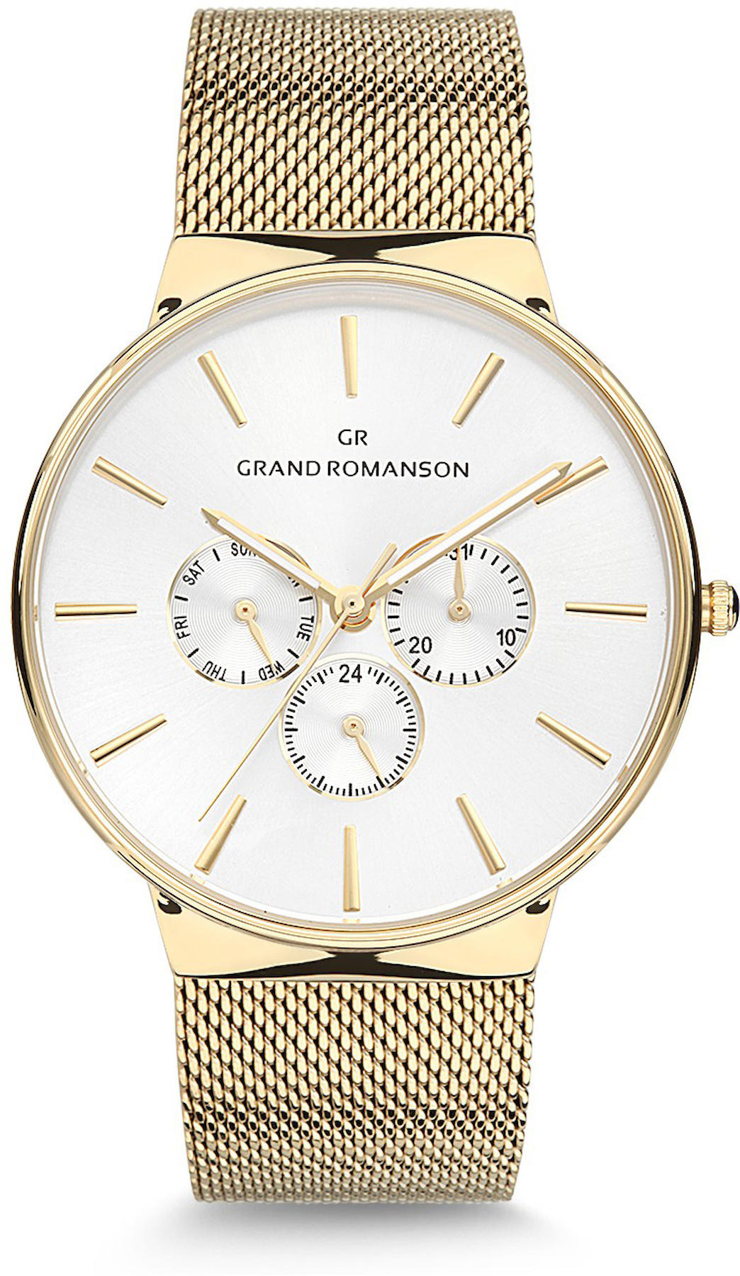 Romanson GR.1.AF1005.04 Takvimli 42 mm Altın Hasır Kordon Analog Kol Saati