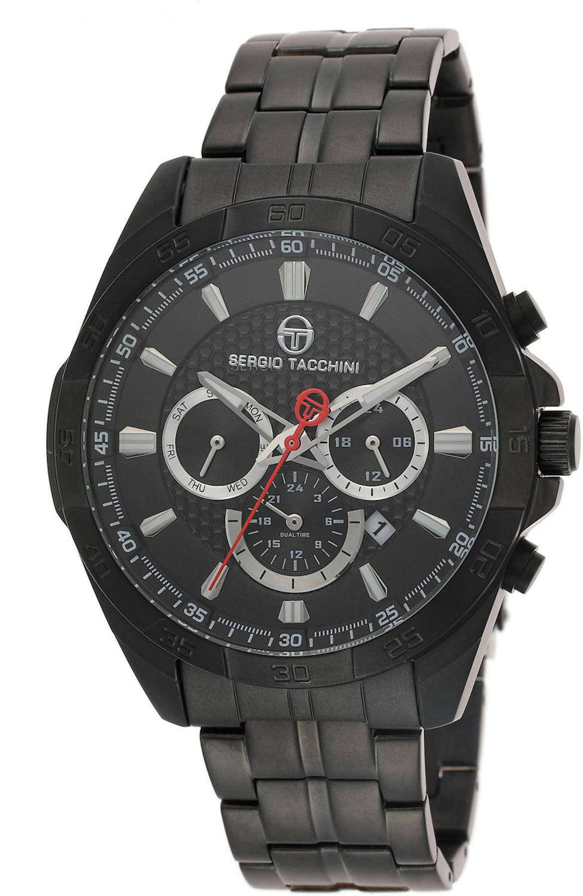 Sergio Tacchini ST.1.10048.5 Takvimli 45 mm Siyah Çelik Kordon Analog Kol Saati