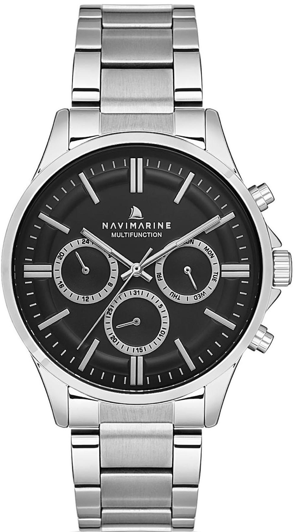 Navimarine NM138-05 Takvimli 41 mm Çelik Kordon Analog Kol Saati