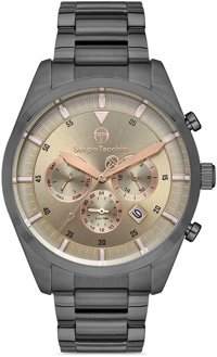 Sergio Tacchini ST.1.10213.2 Takvimli 43 mm Füme Çelik Kordon Analog Erkek Kol Saati