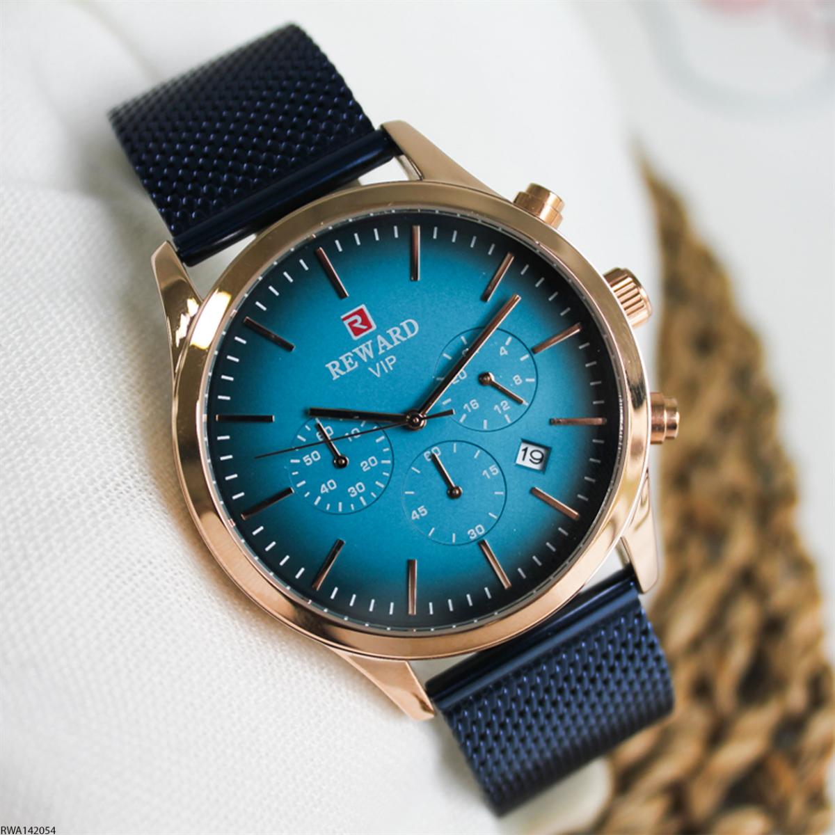 Reward RWA142054 Takvimli 44 mm Lacivert Metal Kordon Analog Erkek Kol Saati