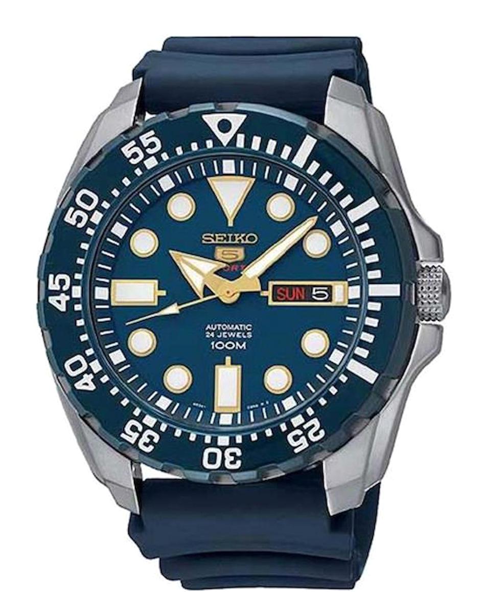 Seiko SRP605K2 Takvimli 44 mm Lacivert Silikon Kordon Analog Erkek Kol Saati