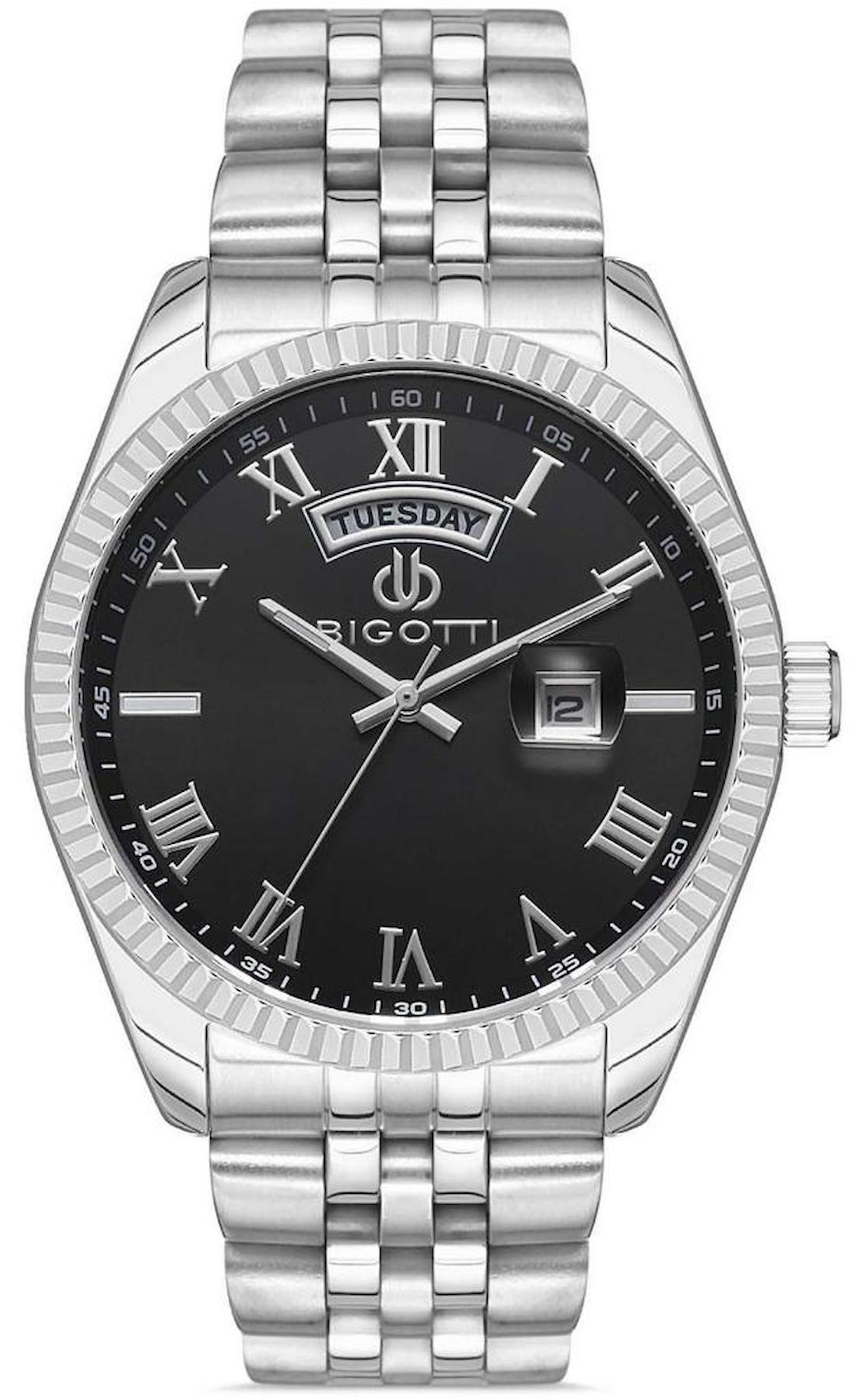 Bigotti BG.1.10211.2 Takvimli 43 mm Çelik Kordon Analog Erkek Kol Saati