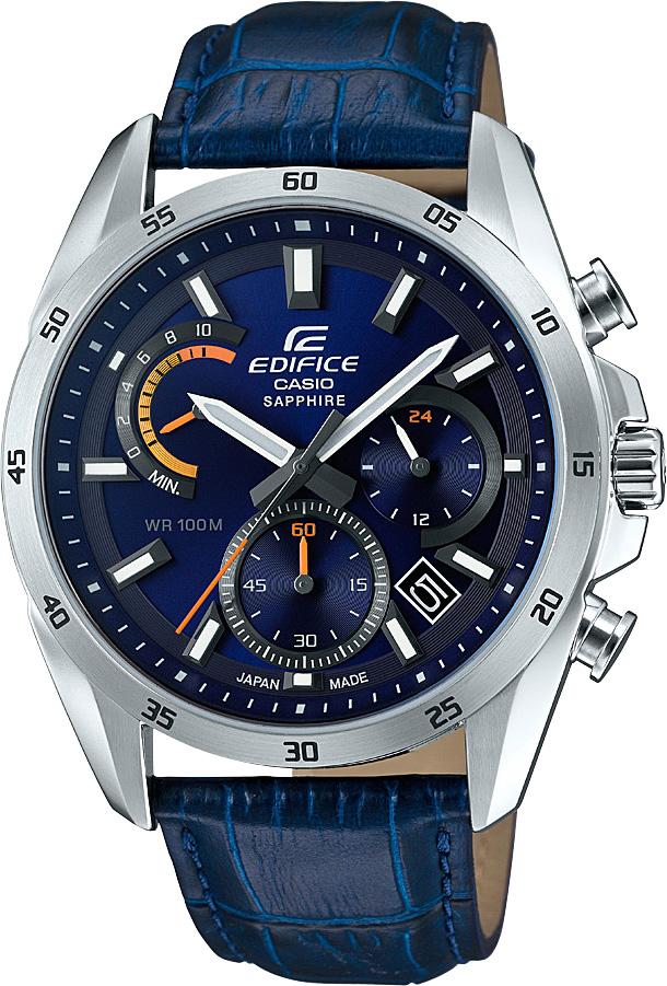 Casio EFB-510JL-2A Takvimli 44.3 mm Lacivert Deri Kordon Analog Kol Saati