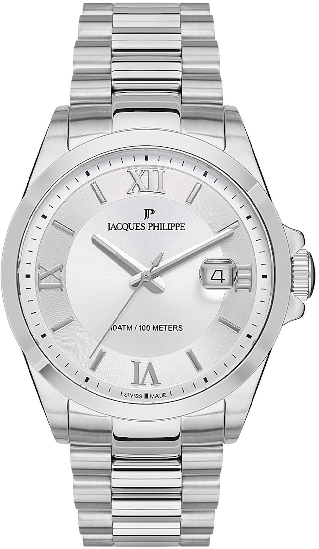 Jacques Philippe JPQGS331326 Takvimli 41 mm Çelik Kordon Analog Erkek Kol Saati