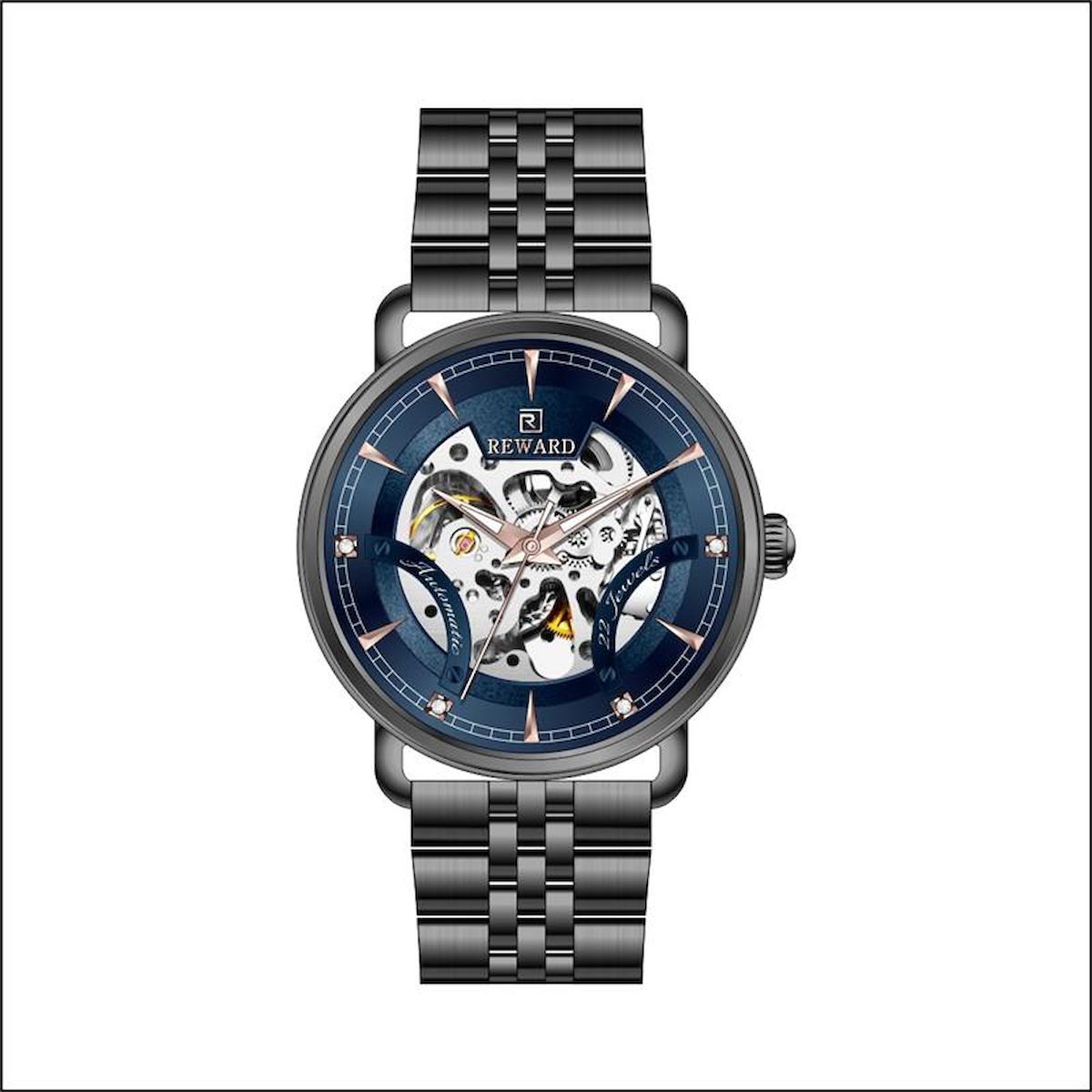 Reward RWA143598 42 mm Füme Metal Kordon Analog Erkek Kol Saati
