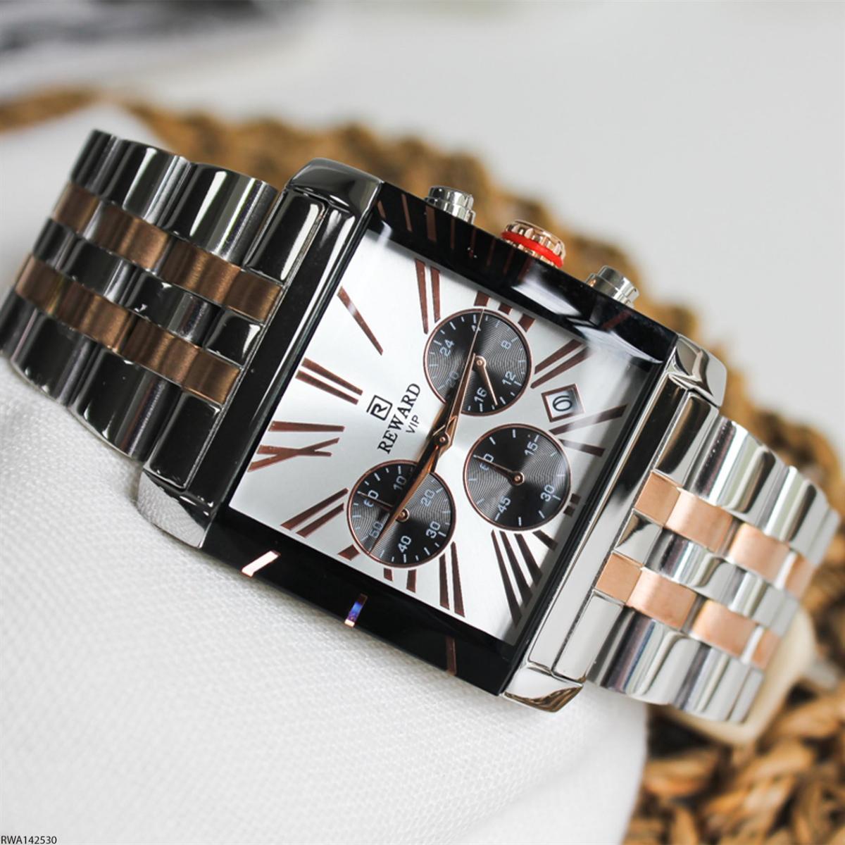 Reward RWA142530 Takvimli 37 mm Gri-Rose Gold Metal Kordon Analog Erkek Kol Saati