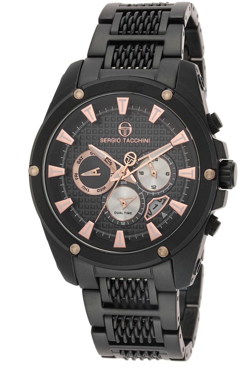 Sergio Tacchini ST.1.10068.4 Takvimli 42 mm Siyah Çelik Kordon Analog Kol Saati