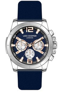 Lee Cooper LC07613.399-NM Takvimli 44 mm Lacivert Deri Kordon Analog Erkek Kol Saati