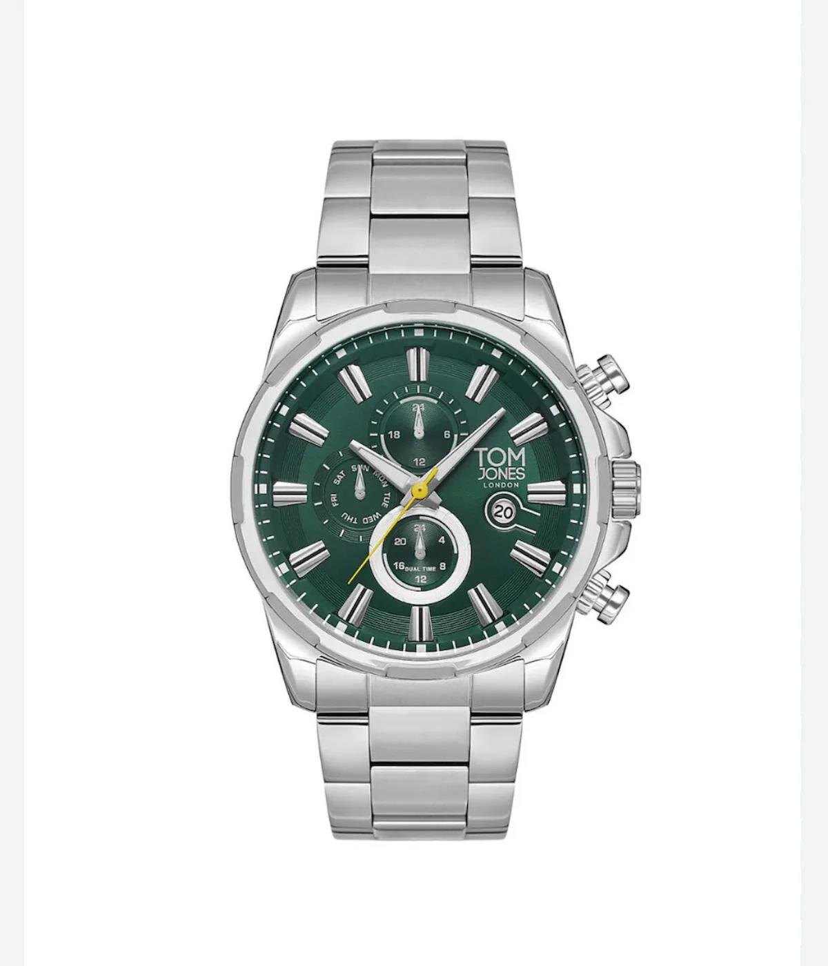 Tom Jones TJ-1282-03 Takvimli 44 mm Metal Kordon Analog Erkek Kol Saati