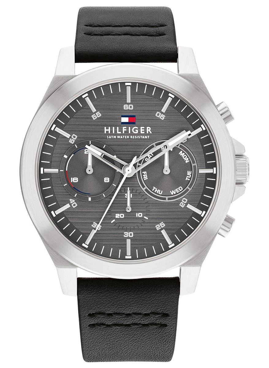 Tommy Hilfiger TH1710521 Takvimli 42 mm Siyah Deri Kordon Analog Erkek Kol Saati