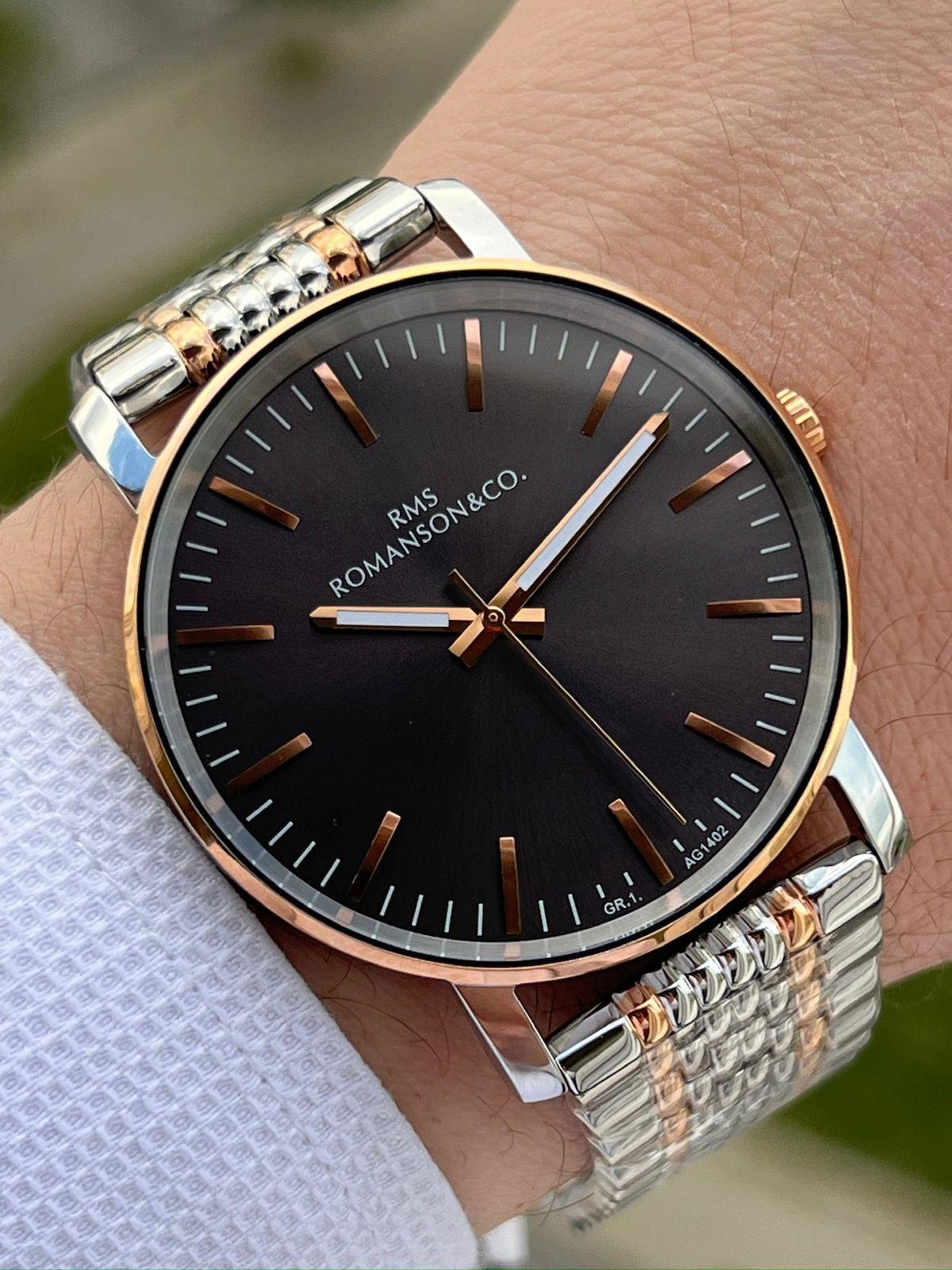 Romanson AG1402.08 44 mm Çelik Kordon Analog Erkek Kol Saati
