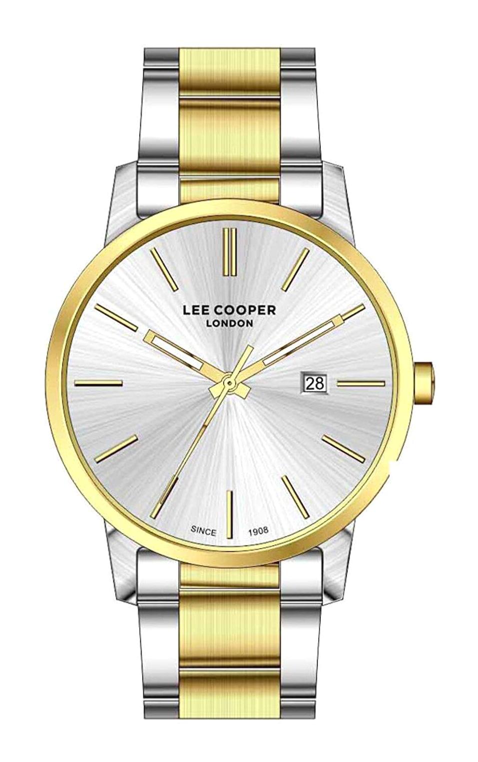 Lee Cooper LC07446.230 Takvimli 41-45 mm Altın-Çelik Kordon Analog Erkek Kol Saati