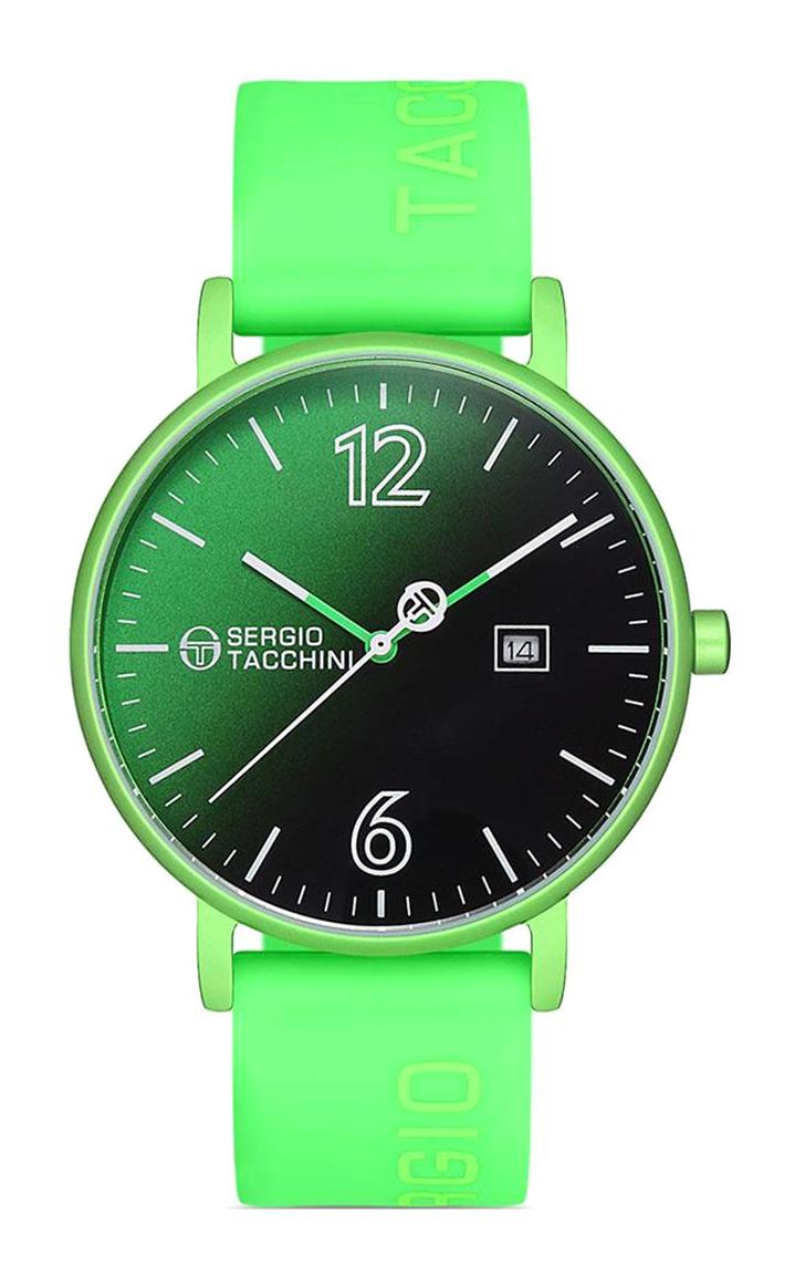 Sergio Tacchini ST.1.10116.7 Takvimli 42 mm Yeşil Silikon Kordon Analog Erkek Kol Saati